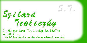 szilard tepliczky business card